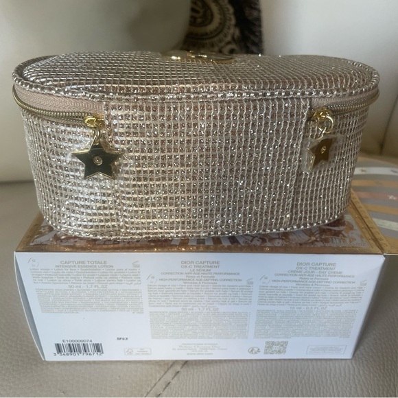 New Dior Gold Metallic Woven Cosmetic Case - Picture 6 of 8